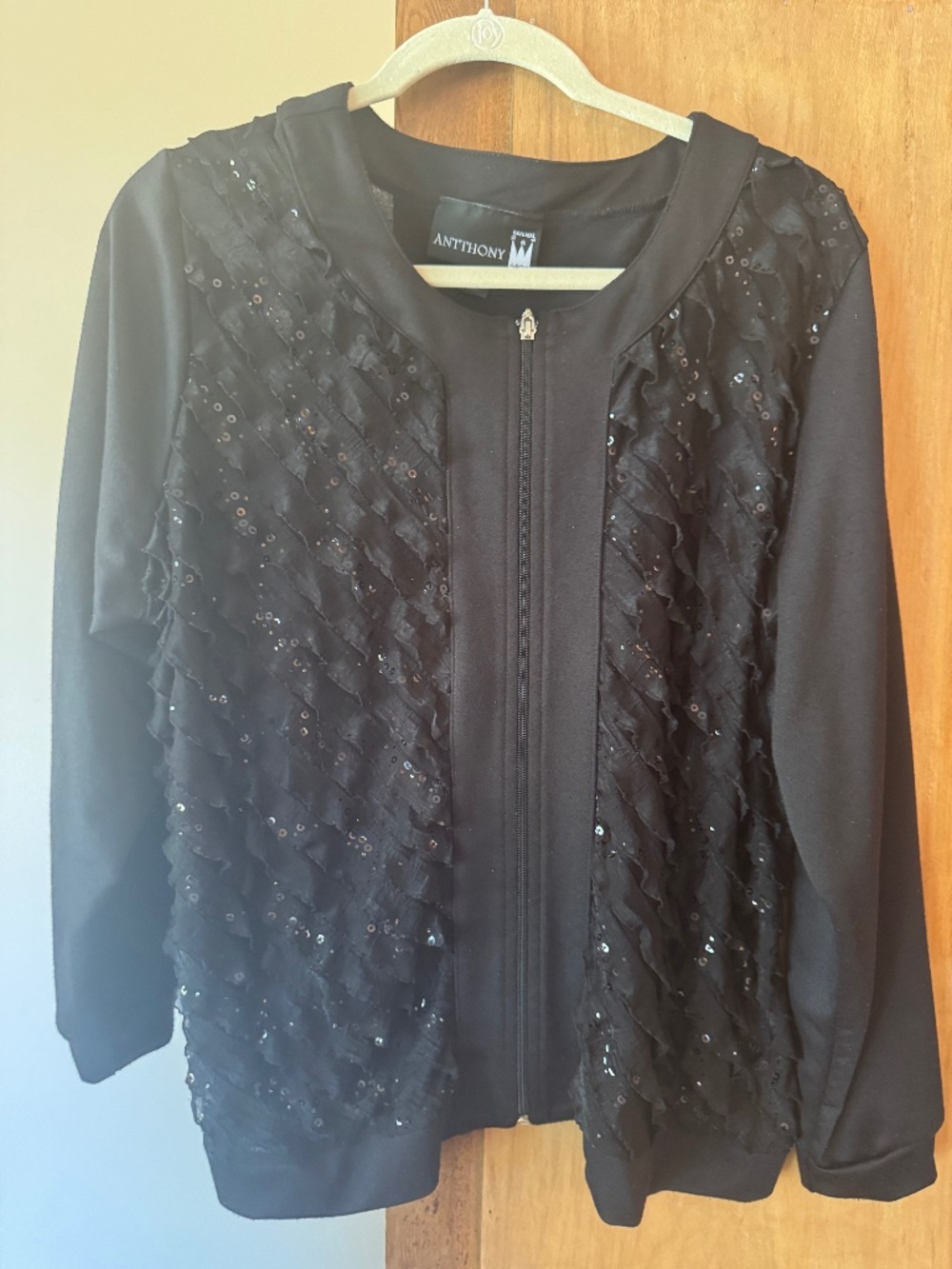 Sparkle Fringe Sweater Zip